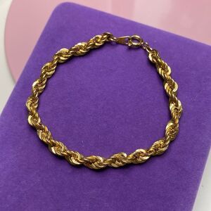 💛 Classic Gold Plated Rope Chain Bracelet
